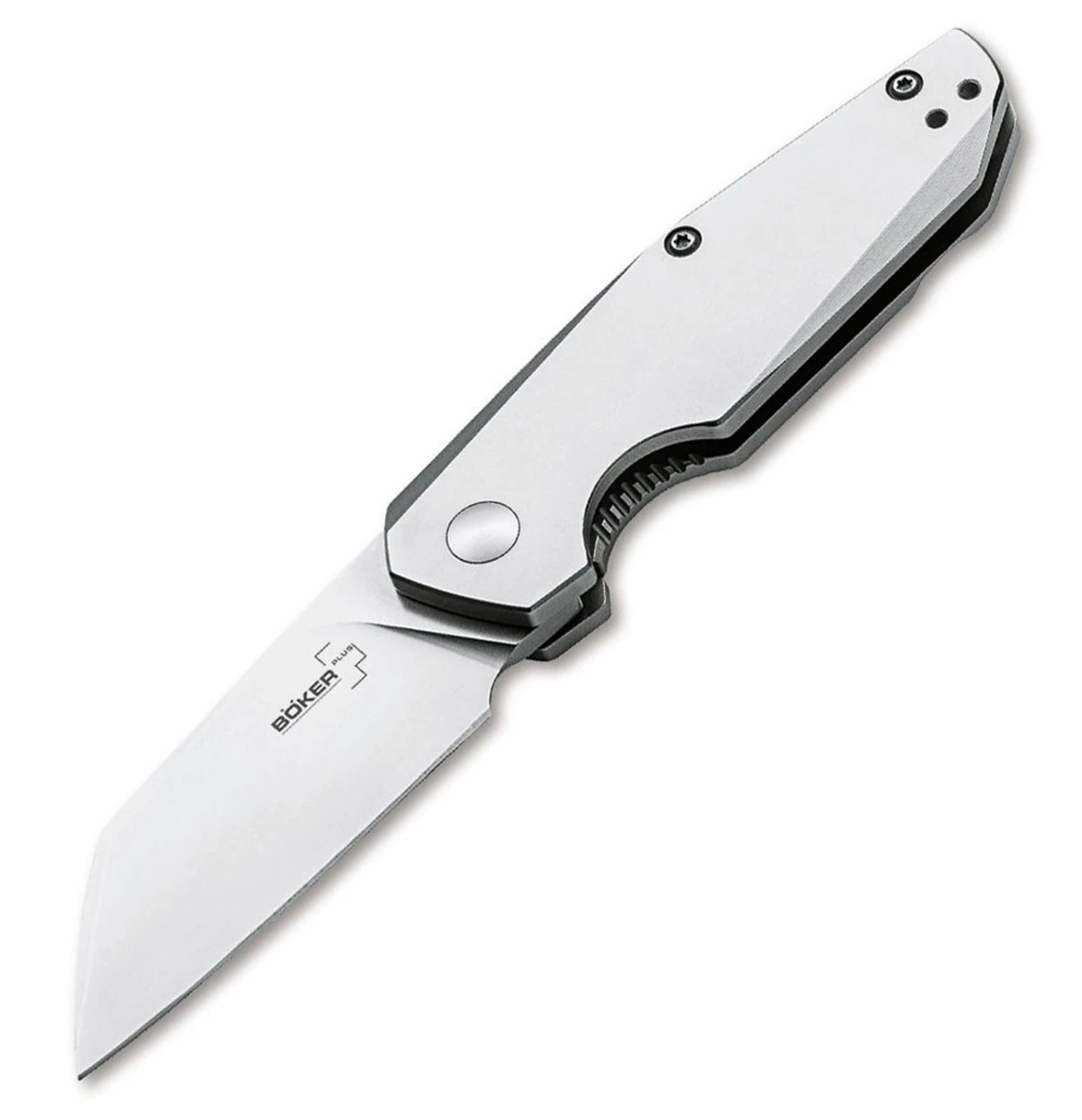 Boker Plus 01BO083 Petit Linerlock, 2.8" D2 Plain Blade, Stainless Steel Handle 3 Boker Plus 01BO083 Petit Linerlock, 2.8" D2 Plain Blade, Stainless Steel Handle