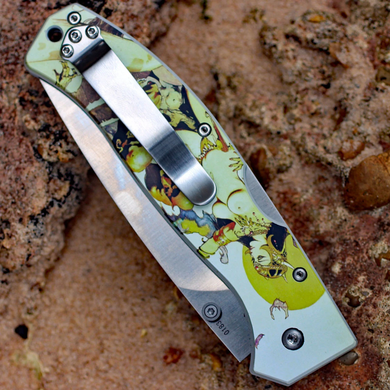 Boker Plus 01BO652 Titan Frazetta, 3.7" 440C Plain Drop Point Blade, Aluminum Handle 6 Boker Plus 01BO652 Titan Frazetta, 3.7" 440C Plain Drop Point Blade, Aluminum Handle - Image 4