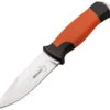Boker Plus 02BO014 Outdoorsman XL, 4.4" 12C27 Plain Blade, Orange Rubber Handle -Boker 02bo014 97179.1566586178