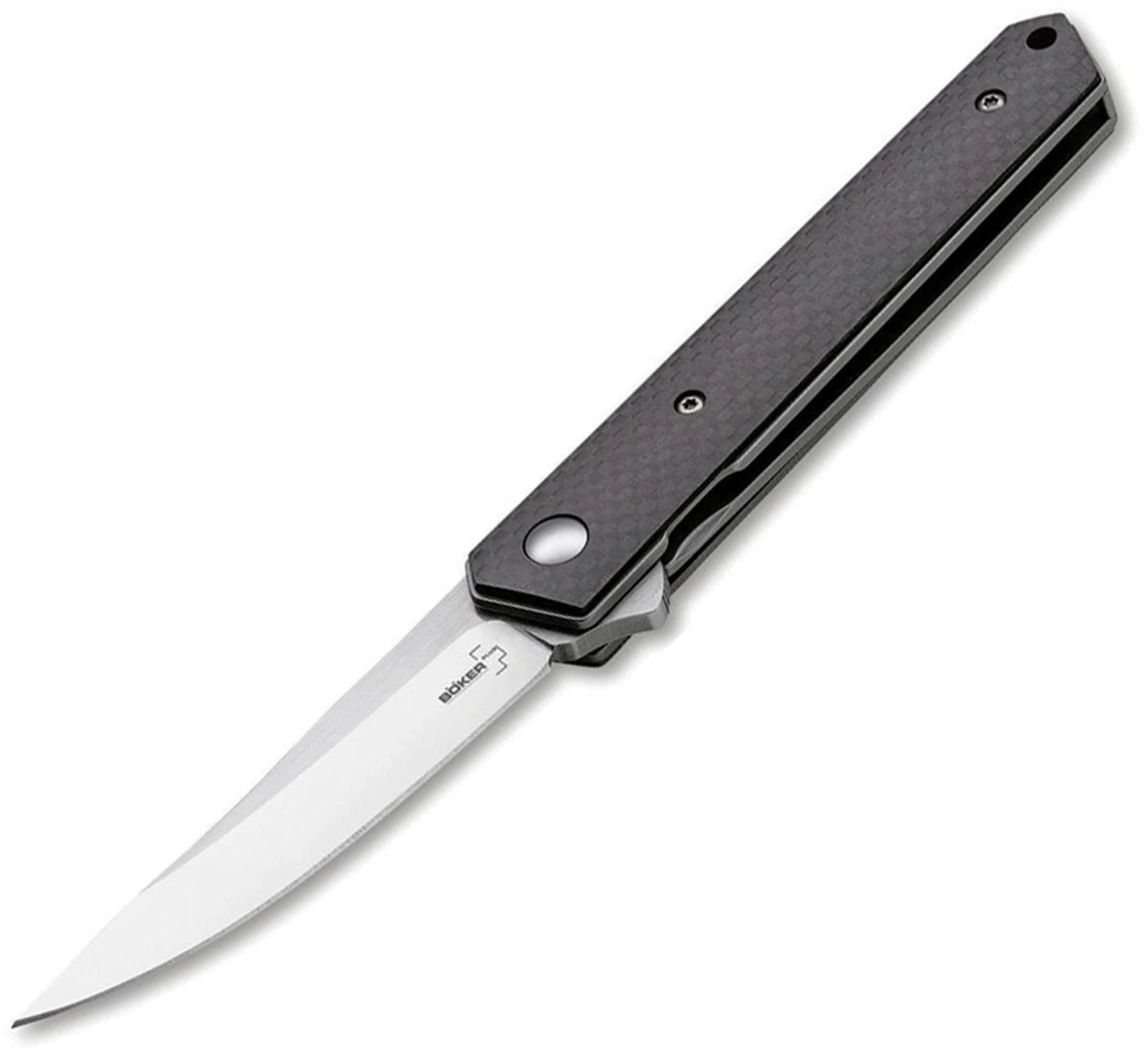 Boker Kwaiken Mini Flipper Carbon BOP01BO256, 3.1" D2 Steel Blade, Black Carbon Fiber Handle 3 Boker Kwaiken Mini Flipper Carbon BOP01BO256, 3.1" D2 Steel Blade, Black Carbon Fiber Handle