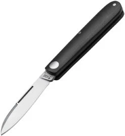 Boker Solingen Prime Barlow 116942, 2.72" N690 Stainless Steel Satin Plain Blade, Black Micarta Handles
