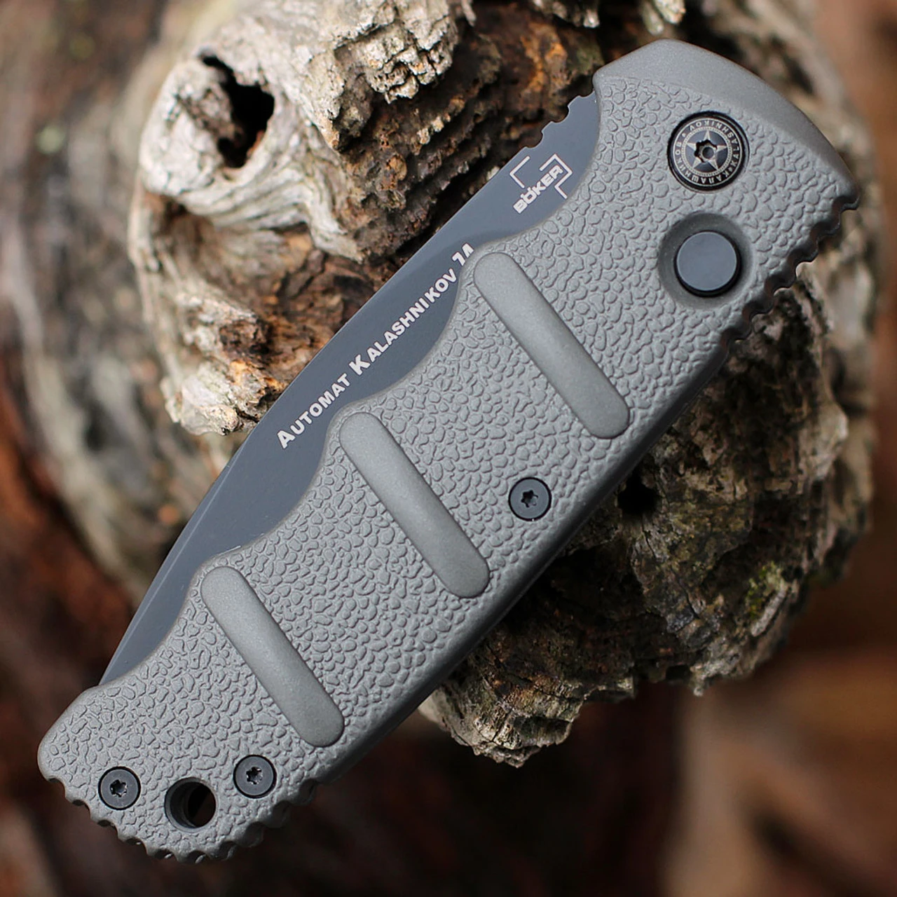 Boker Plus Kalashnikov 74 Automatic - Gray Alum. (3.25" D2 Blk) 01KALS94N 5 Boker Plus Kalashnikov 74 Automatic - Gray Alum. (3.25" D2 Blk) 01KALS94N - Image 3
