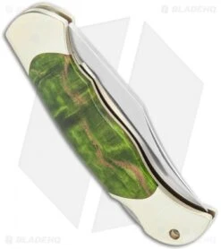 Boker Boy Scout Lockback Knife Green Curly Birch (3.1" Satin) 118118 -Boker Boker Boy Scout Pocket Knife Green Curly Birch Satin 118118 BHQ 120625 jr side