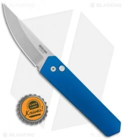 Boker Burnley Kwaiken Compact Automatic Knife Blue (3" Stonewash) Pro-Tech -Boker Boker Burnley Kwaiken Compact Auto Blue SW 01BO213SOI BHQ 124594 jr bottlecap