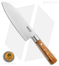 Boker Damascus Olive 6.75" Santoku Kitchen Knife Olive Wood -Boker Boker Damascus Olive Santoku Knife Olive Wood 6.75 Damascus 130437DAM BHQ 111156 LS Bottlecap