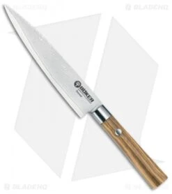 Boker Damascus Olive 3-Piece Kitchen Knife Set Olive Wood 8 Boker Damascus Olive 3-Piece Kitchen Knife Set Olive Wood -Boker Boker Damascus Olive Utility Olive Wood Damascus BHQ 111157 jr 1