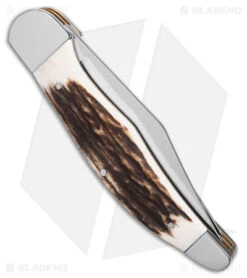 Boker Folding Hunter Pocket Knife Stag Bone (5.25" Satin) 110840ST 9 Boker Folding Hunter Pocket Knife Stag Bone (5.25" Satin) 110840ST -Boker Boker Folding Hunter Pocket Knife 5in Stag Bone w Pouch BHQ 146733 td side