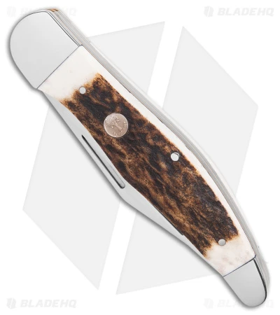 Boker Folding Hunter Pocket Knife Stag Bone (5.25" Satin) 110840ST 4 Boker Folding Hunter Pocket Knife Stag Bone (5.25" Satin) 110840ST - Image 2