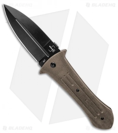 Boker Pocket Smatchet Dagger Folding Knife Green Micarta (4" Black) Gedraitis 3 Boker Pocket Smatchet Dagger Folding Knife Green Micarta (4" Black) Gedraitis