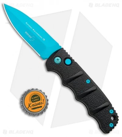 Boker Blue Scorpion Kalashnikov Dagger Automatic Knife (3.25" Electric Blue D2) 6 Boker Blue Scorpion Kalashnikov Dagger Automatic Knife (3.25" Electric Blue D2) - Image 4