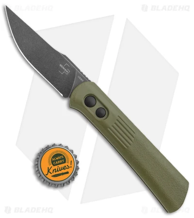 Boker Lundquist Alluvial Automatic Knife OD Green (3" Black SW) 6 Boker Lundquist Alluvial Automatic Knife OD Green (3" Black SW) - Image 4