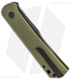Boker Lundquist Alluvial Automatic Knife OD Green (3" Black SW) 8 Boker Lundquist Alluvial Automatic Knife OD Green (3" Black SW) -Boker Boker Lundquist Alluvial Auto OD Green Aluminum Black SW BHQ 125069 jr side