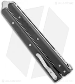 Boker Plus Balisong Tactical Large Butterfly Knife Black G-10 (4.2" Satin) -Boker Boker Plus Balisong Tactical Large Butterfly Black G 10 Satin BHQ 120629 jr side 2