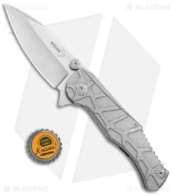Boker Plus Dreed Frame Lock Knife Titanium (3.5" Stonewash) 01BO616 -Boker Boker Plus Dreed FL Ti SW 01BO616 BHQ 77339 jr bottlecap