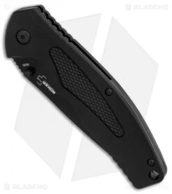 Boker Plus Gemini NGA Spring Assisted Knife Black Polymer (3.18" Black Serr) -Boker Boker Plus Gemini NGA Black black serr BHQ 80765 er spine