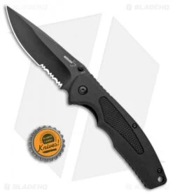 Boker Plus Gemini NGA Spring Assisted Knife Black (3.5" Black Serr) 01BO503 -Boker Boker Plus Gemini NGA SA Black Black Serr 01BO503 BHQ 105723 jr bottlecap