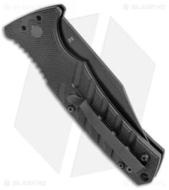 Boker Plus Strike Bowie Automatic Knife Black (3.25" Black ) -Boker Boker Plus Strike Bowie Auto Black Black BHQ 125300 jr side