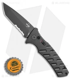 Boker Plus Strike Tanto Automatic Knife (3.25" Black Serr D2) 13 Boker Plus Strike Tanto Automatic Knife (3.25" Black Serr D2) -Boker Boker Plus Strike Tanto Automatic Knife 3.25 Black Serr 01BO401N LS Bottlecap