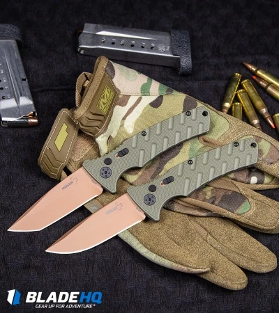 Boker Strike Desert Warrior Automatic Knife OD Green (3.25" D2 Copper) 11 Boker Strike Desert Warrior Automatic Knife OD Green (3.25" D2 Copper) - Image 9