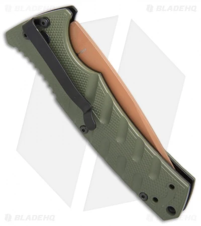Boker Strike Desert Warrior Automatic Knife OD Green (3.25" D2 Copper) 4 Boker Strike Desert Warrior Automatic Knife OD Green (3.25" D2 Copper) - Image 2