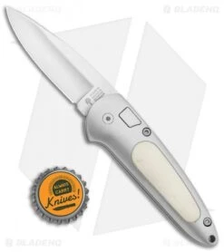 Boker Top Lock II Button Lock Knife Gray Aluminum/Kraton (2.75" Satin) 117107WB -Boker Boker Top Lock II Auto Kraton Inserts Satin 117107WB BHQ 34871 jr bottlecap