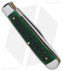 Boker Trapper Traditional Pocket Knife Jigged Green Bone (Polish D2) -Boker Boker Trapper Traditional Pocket Knife Jigged Green Bone Polish D2 BHQ 146650 td side