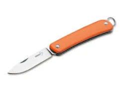 Boker Plus Mini Tech-Tool 1 Keychain Folding Knife BOP01BO880, 2.05" 12C27 Plain Blade, Synthetic Orange GITD Handles