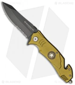 Boker Army Rescue Spring Assisted Knife Bronze (3.375" Black Serr) 01LL471