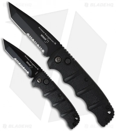 Boker Mini Kalashnikov Tanto Automatic Knife Black (2.5" D2 Black Serr) 5 Boker Mini Kalashnikov Tanto Automatic Knife Black (2.5" D2 Black Serr) - Image 3