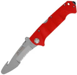 Boker Plus Jim Wagner Rescue Knife, AUS-8 Stainless, Red FRN Handle